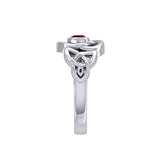 Celtic Knotwork Heart Ring With Heart Gemstone TRI2381 - Jewelry