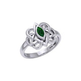 Celtic Double Heart And Infinity Ring With Gemstone TRI2388