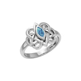 Celtic Double Heart And Infinity Ring With Gemstone TRI2388 - Jewelry