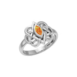 Celtic Double Heart And Infinity Ring With Gemstone TRI2388 - Jewelry