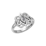 Celtic Double Heart And Infinity Ring With Gemstone TRI2388 - Jewelry