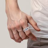 Sea Turtle and Blue Enamel Wave Silver Spinner Ring TRI2447 - Jewelry
