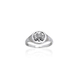 Celtic Shamrock Sterling Silver Ring TRI248