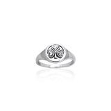 Celtic Shamrock Silver Ring TRI248