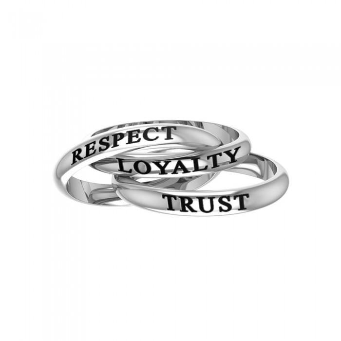 Respect Loyalty Trust Silver Ring TRI251 - Jewelry