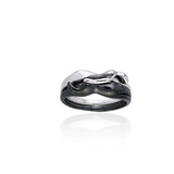 Interlocking Yin Yang Silver Ring TRI258 - Jewelry