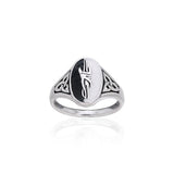 Yin Yang Signet Silver Ring TRI265 - Jewelry