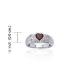 Celtic Silver Ring with Heart Gemstone TRI357 - Jewelry