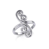 Modern Abstract Silver Ring TRI389