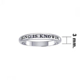 Being is Knowing Empower Words Silver Ring TRI412 - Jewelry