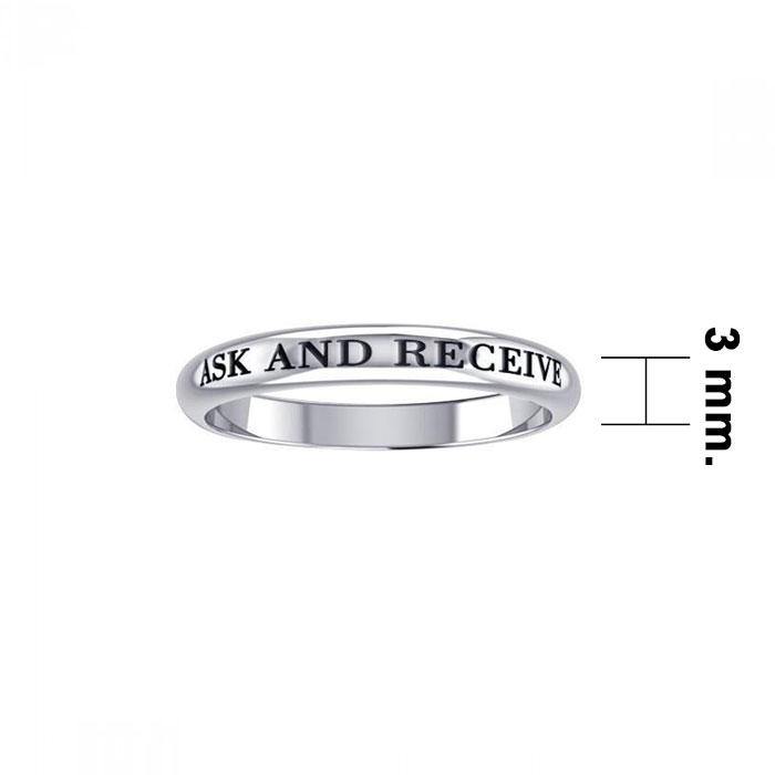 Ask and Receive Silver Ring TRI422 - Jewelry