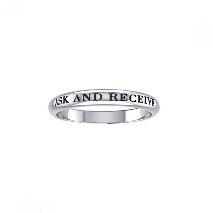 Ask and Receive Silver Ring TRI422 - Jewelry