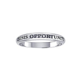 Crisis Is Opportunity Silver Ring TRI428 - Jewelry