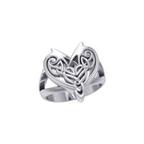 Joyous Heart Celtic Sterling Silver Ring TRI535