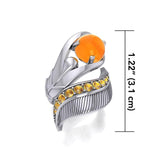 Graceful and free ~ Dali-inspired fine Sterling Silver Ring with Citrine gemstones TRI580 - Jewelry