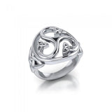A unity of the three parts Silver Triskele Ring TRI633