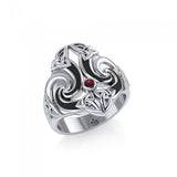 A powerful and meaningful Silver Celtic Triquetra Gemstone Ring TRI635