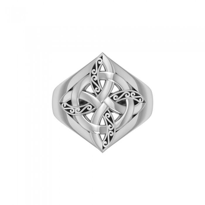 Celtic Four Point Knot Ring TRI655 - Jewelry