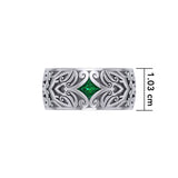 Modern Celtic Silver Gemstone Ring TRI671