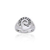Double Spiral Sterling Silver Ring TRI672 - Jewelry