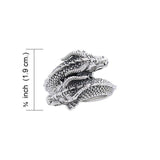Merlin's Twin Dragon Silver Ring TRI760 - Jewelry
