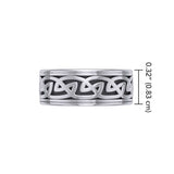 We are connected as one ~ Sterling Silver Celtic Knotwork Spinner Ring TRI767