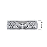 Celtic Claddagh Silver Spinner Ring TRI768 - Jewelry