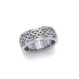 A showcase of Celtic beauty ~ Sterling Silver Celtic Knotwork Spinner Ring TRI771 - Jewelry