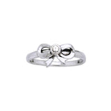 Ribbon Silver Ring with Gemstone TRI792