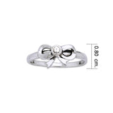 Ribbon Silver Ring with Gemstone TRI792 - Jewelry