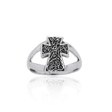 Spiral Cross Silver Ring TRI814 - Jewelry
