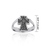 Spiral Cross Silver Ring TRI814 - Jewelry
