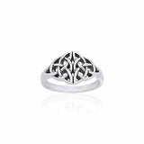 Twin Celtic Trinity Knot Silver Ring TRI876