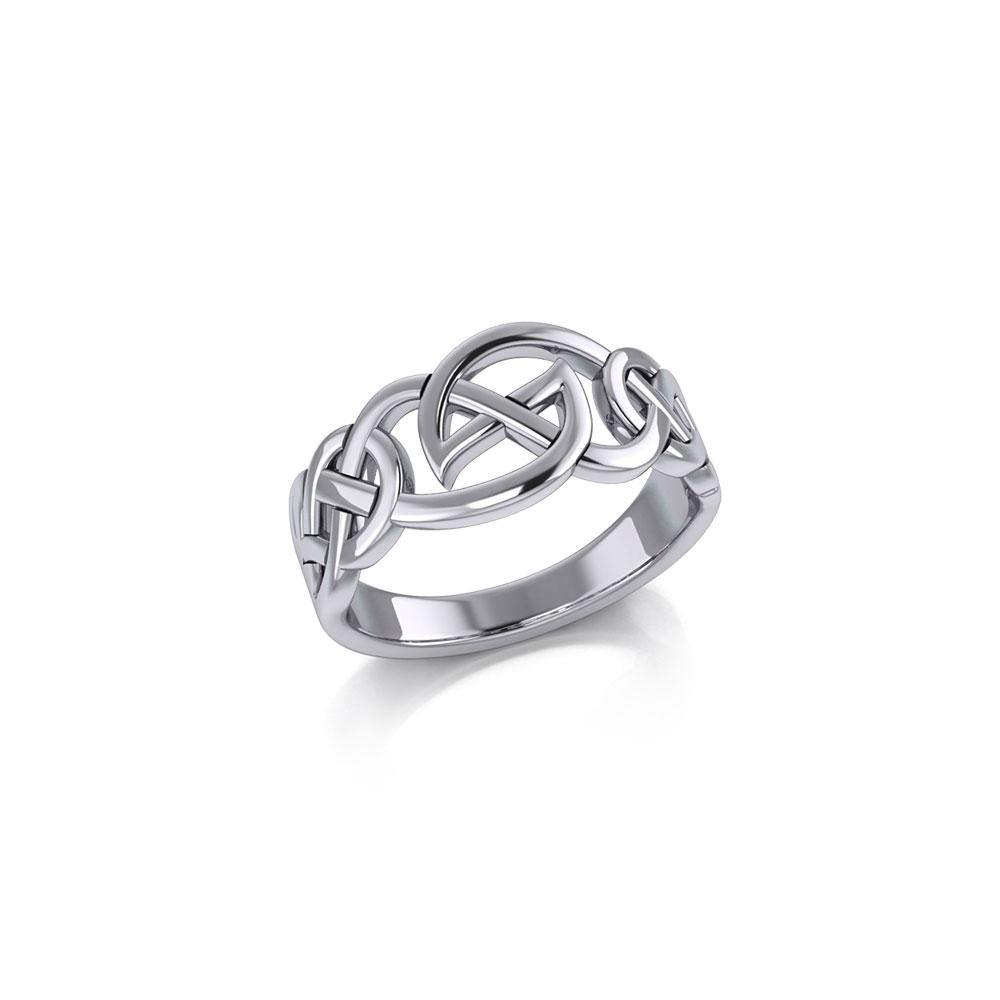 Modern Celtic Silver Ring TRI889 - Jewelry