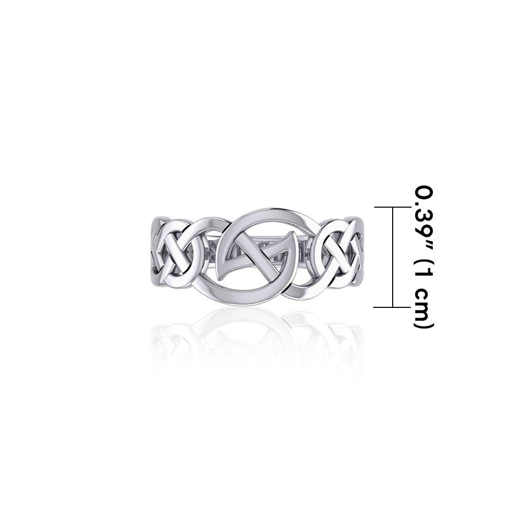 Modern Celtic Silver Ring TRI889 - Jewelry