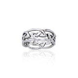 Modern Celtic Silver Ring TRI900
