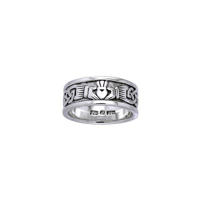 Celtic Knotwork Claddagh Ring TRI969 - Jewelry