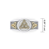 Triquetra Silver and Gold Accent Ring TRV3811