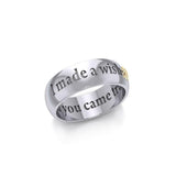 I made a wish and you came true Empower Word Silver and Gold Ring TRV3865 - Jewelry