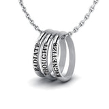 Empowering Words Radiate,Thought,Magnitize Silver Ring TSE028
