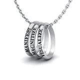 Empowering Words Manifest, Magnitize, Visualize Silver Ring Set TSE044