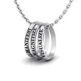 Empowering Words Manifest, Magnitize, Visualize Silver Ring Set TSE044 - Jewelry