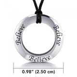 Believe Silver Pendant and Cord Set TSE212 - Jewelry