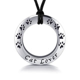 Cat Lover Silver Pendant and Cord Set TSE261