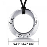 Live Love Dance Silver Pendant and Cord Set TSE269 - Jewelry