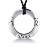 Live Love Dance Silver Pendant and Cord Set TSE269 - Jewelry