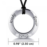 Power Truth Spirit Silver Pendant and Cord Set TSE271 - Jewelry