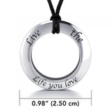Live The Life You Love Silver Pendant and Cord Set TSE277 - Jewelry