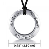 Amore My Love Silver Pendant and Cord Set TSE288 - Jewelry