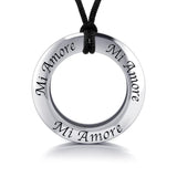 Amore My Love Silver Pendant and Cord Set TSE288 - Jewelry